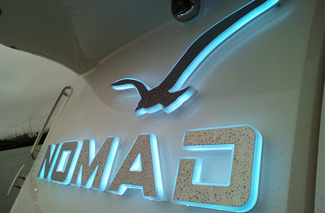 Nomad Illuminated Yacht Sign