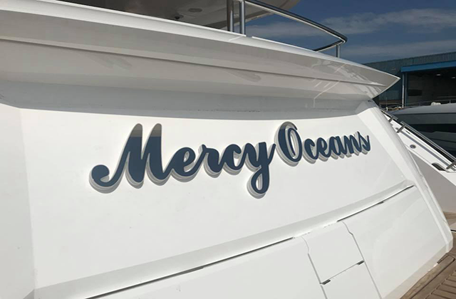 Mercy Oceans Illuminated Yacht Sign